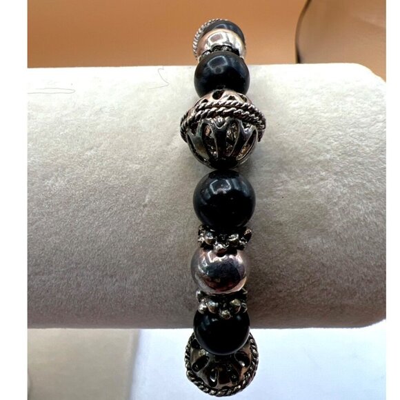 Bohemian Tribal Necklace & Bracelet Set With Black Beads.   B98 - Picture 8 of 12